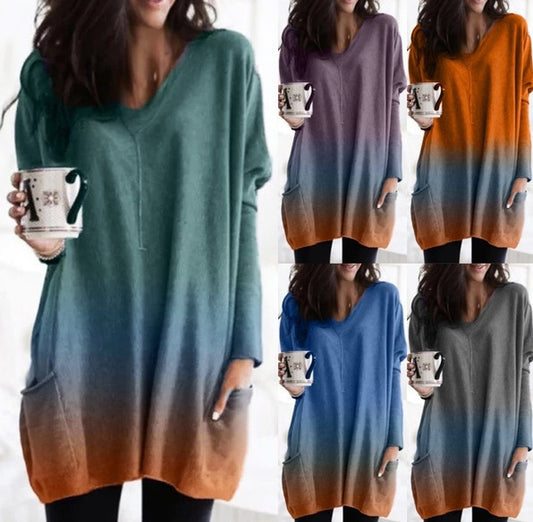 Women's Gradient Long-Sleeved Sweater