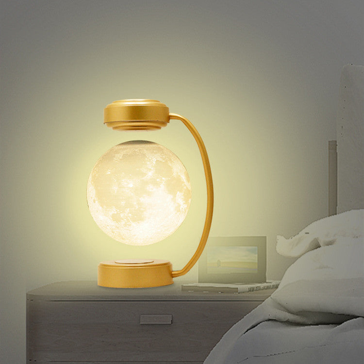 3D LED Moon Night Light Wireless Magnetic Levitating Rotating Floating Ball Lamp