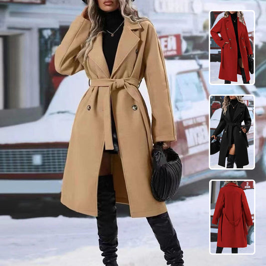 Double-breasted Trench Coat - Winter Fashion